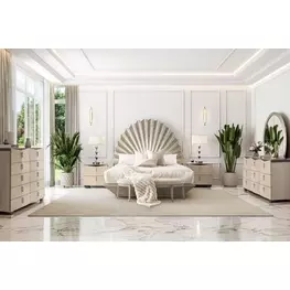 Fantosini Silver Mist Fan Platform Bedroom Set