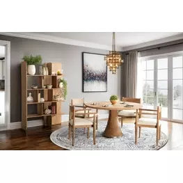 Provence Natural Brown 54" Round Dining Room Set
