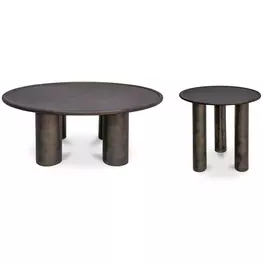 Deacon Deep Bronze Outdoor Round Occasional Table Set