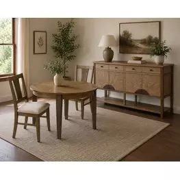 Sun Haven Oak and Walnut Round Dining Room Set