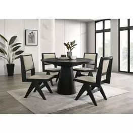 Tottenham Black 48" Round Dining Room Set