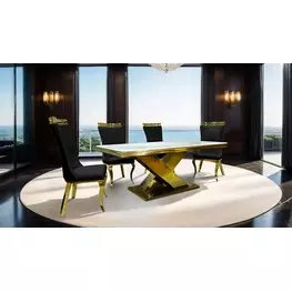 Palazzo Gold Rectangular Dining Room Set