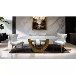 Portanova Gold Rectangular Dining Room Set