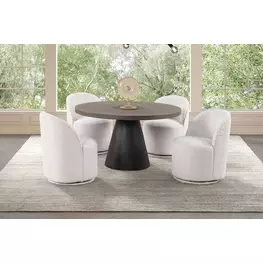 Broager Rustic Oak and Dark Walnut Round Dining Room Set