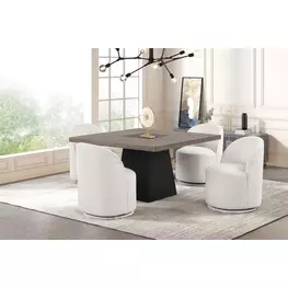 Broager Rustic Oak and Dark Walnut Square Dining Room Set