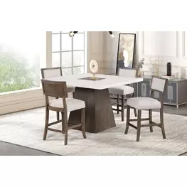 Grasten Dark Walnut Square Counter Height Dining Room Set
