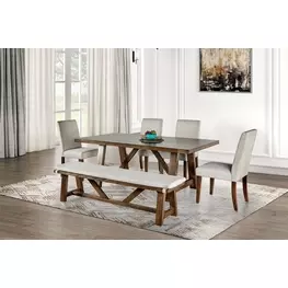 Losone Brown Rectangular Dining Room Set