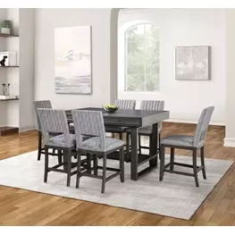 Potton Gray Rectangular Counter Height Dining Room Set