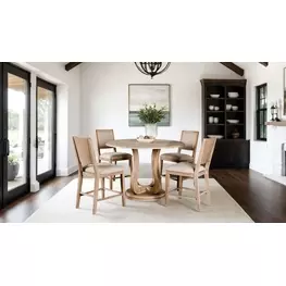 Orbetello Distressed Natural Round Counter Height Dining Room Set