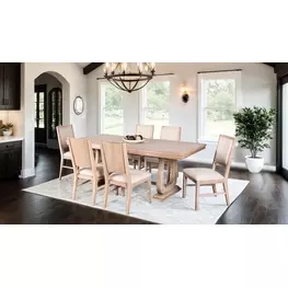 Orbetello Distressed Natural Extendable Rectangular Dining Room Set