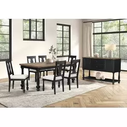 Neue Mills Black and Brown Rectangular Dining Room Set