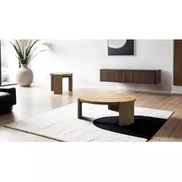 Poltimore Oak Round Round Occasional Table Set