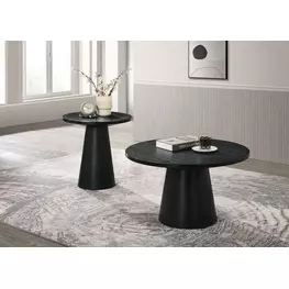 Halewood Black Round Occasional Table Set
