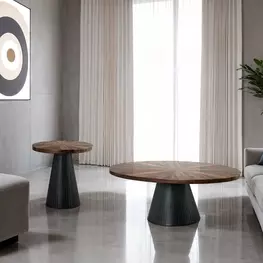 Surdal Black and Brown Oval Occasional Table Set