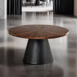 Surdal Black and Brown Round Occasional Table Set