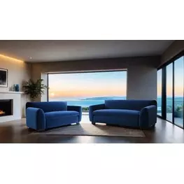 Severo Royal Blue Living Room Set