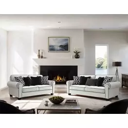 Viviani White and Black Living Room Set