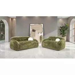 Darwen Green Living Room Set with Pillow