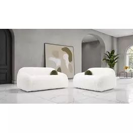 Darwen White Living Room Set with Pillow