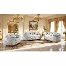 Adelpha Beige Living Room Set with Pillows