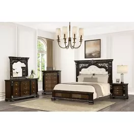 Promenade Espresso Upholstered Panel Bedroom Set