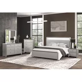 Bryne Champagne Panel Bedroom Set with LED Light