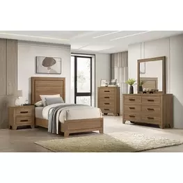 Panelli Walnut Youth Panel Bedroom Set