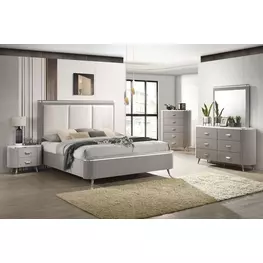 Aldridge Light Gray Upholstered Panel Bedroom Set