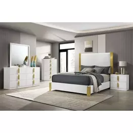 Basildon White and Gold Poster Bedroom Set