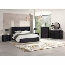 Hildesheim Black Fluted Panel Bedroom Set