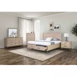 Sandnes Light Oak Storage Panel Bedroom Set