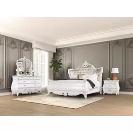 Valentini White Sleigh Bedroom Set