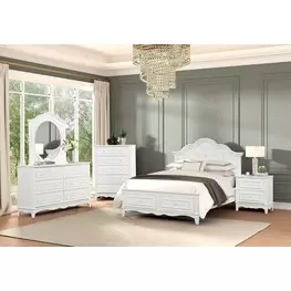 Naucalpan White Upholstered Storage Panel Bedroom Set