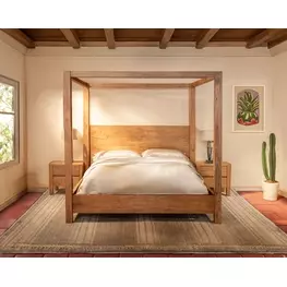 Mesa Brushed Acacia Canopy Bedroom Set