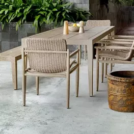 Arlington Cerused Wheat Outdoor Dining Room Set