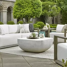Fairmont Limestone Outdoor Square Occasional Table Set