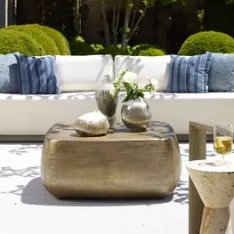 Hamilton Aged Brass Outdoor Occasional Table Set