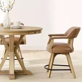 Rylie Natural Round Counter Height Dining Room Set