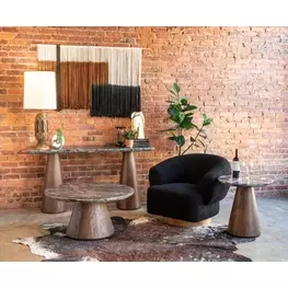 Caldera Dark Oak and Lava Marble Top Occasional Table Set