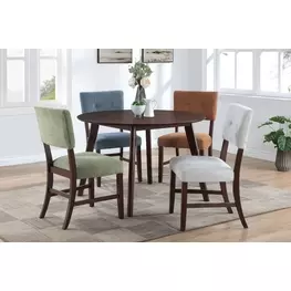 Tioga Brown and Cherry Round Dining Room Set