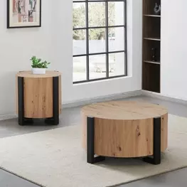 Darcie Brown Round Ocassional Table