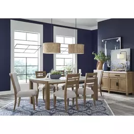 Plum Creek Sierra Brown and White Rectangular Dining Room Set
