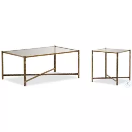 Otto Glass And Aged Bronze Occasional Table Set