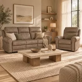Duncan Light Brown Power Reclining Living Room Set with Power Headrest And Lumbar