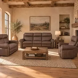 Duncan Dark Brown Power Reclining Living Room Set with Power Headrest And Lumbar