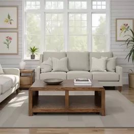Haven Oak Bourbon Rectangular Occassional Table Set