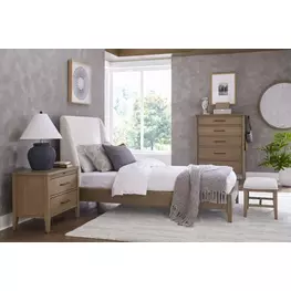 Olivia Sunkissed Beige Youth Upholstered Platform Bed