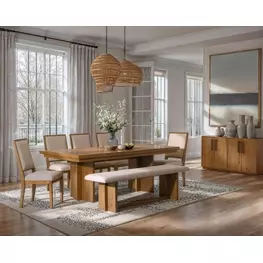 Valmont Harvest Brown Extendable Rectangular Dining Room Set