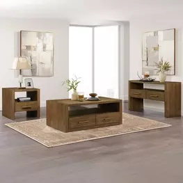Garland Brown Rectangular Wood Top Ocassional Table