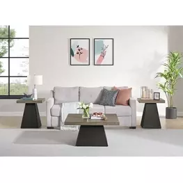 Rizzo Gray and Dark Espresso Square Occasional Table Set